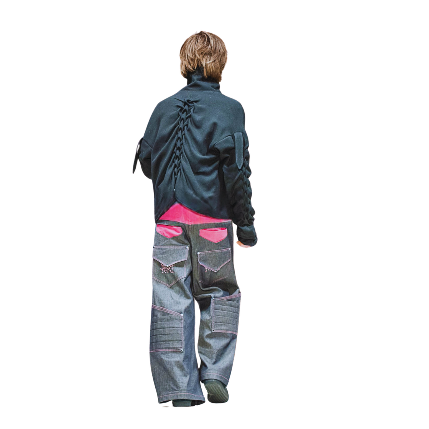 "1J48" PLEATED JEANS