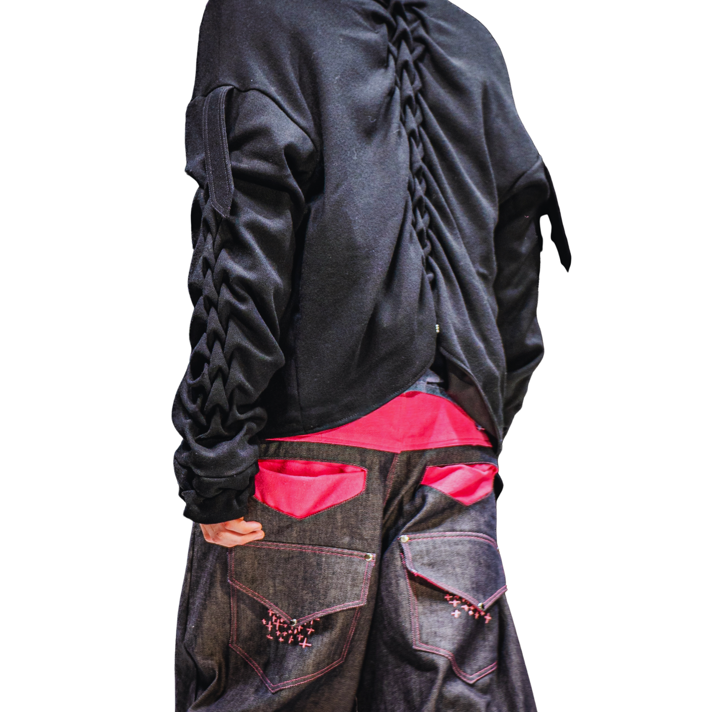 "1J48" PLEATED JEANS